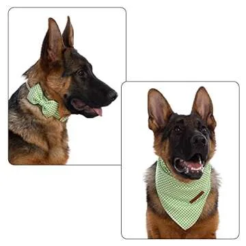 Pettidol Elegant Floral Dog Collar Bow Tie Bandana Set