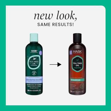 HASK TEA TREE OIL & ROSEMARY Invigorating Shampoo + Conditioner Set for All Hair Types, Color Safe, ...