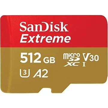 SanDisk 512GB 512G microSDXC [Extreme 160MB / s] microSD Micro SD SDXC UHS 4K U3 V30 A2 C10 Class 10...