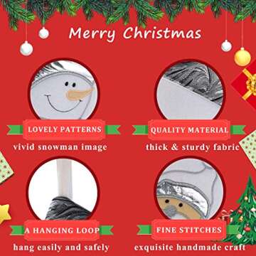 Classic White Silvery Christmas Stockings Set of 2