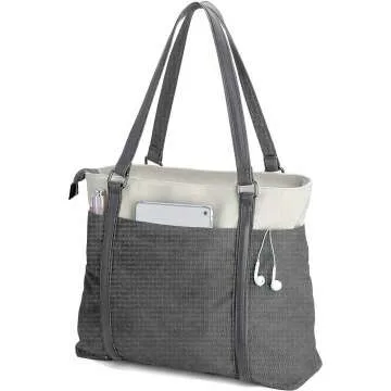 Stylish Women Laptop Tote Bag - Lightweight Canvas for Work, 15.6 Inch