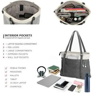 Chic 15.6 Inch Laptop Tote Bag for Women