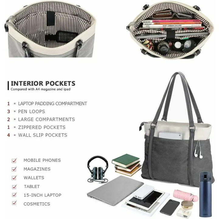 Chic 15.6 Inch Laptop Tote Bag for Women