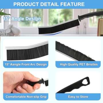 Dfacio 11Pcs Crevice Cleaning Brush Set, Hard Bristle Cleaning Supplies for Kitchen, Bathroom, Corne...