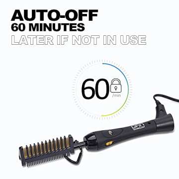 DAN Technology Hot Comb, 500, 60 Min Auto-Off, 7 Temperatures Adjustable Ceramic Hair Straightener Comb, for Black Hair, Professional hot Combs for Natural Black Hair