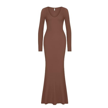 REORIA Women's Ribbed Long Dress for All Occasions