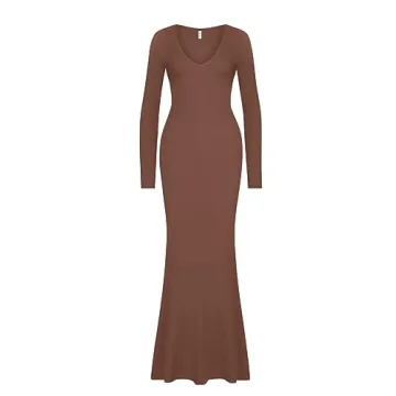 REORIA Women's Ribbed Long Dress for All Occasions