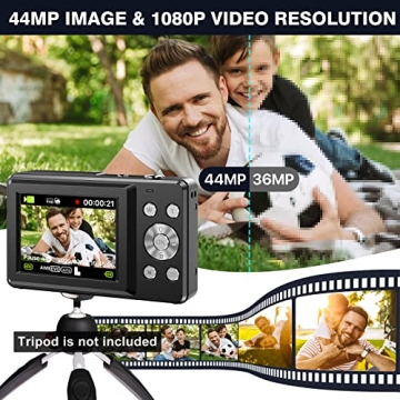 IWEUKJLO Kids Digital Camera 44MP FHD 1080P with 32GB Card