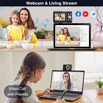 IWEUKJLO Kids Digital Camera 44MP FHD 1080P with 32GB Card