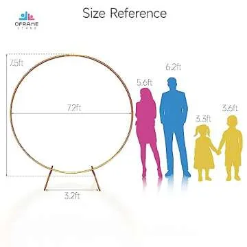 7.2Ft Round Backdrop Stand Circle Balloon Arch Frame Kit for Stunning Wedding Flower Ring Decoration...