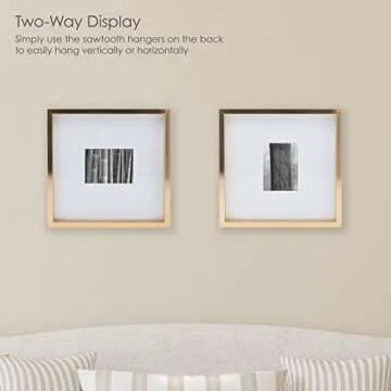 Mikasa 16x16 Gallery Frame in Gold with Beveled Mat