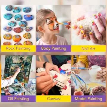 Acrylic Paint Brush Set 60 pcs for All Painting Needs