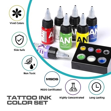 ANTIKE Tattoo Ink Set - 7 Colors for Artists