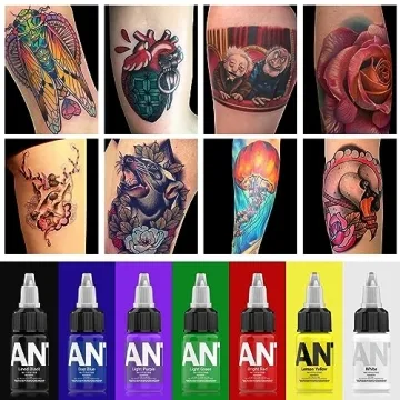 ANTIKE Tattoo Ink Set - 7 Colors for Artists