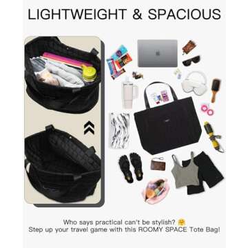 Shop SATIN SAINT Quilted Tote Bag for Travel & More