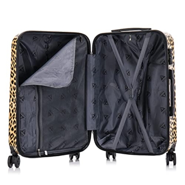 InUSA Cheetah Print 20-Inch Lightweight Spinner Luggage