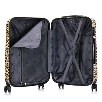 InUSA Cheetah Print 20-Inch Lightweight Spinner Luggage
