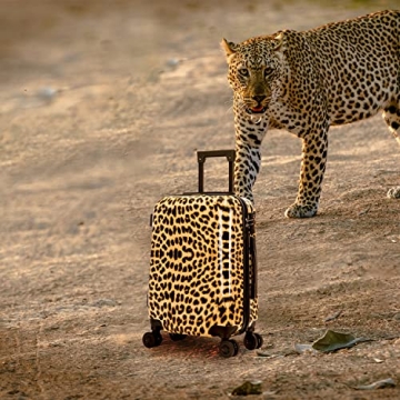 InUSA Cheetah Print 20-Inch Lightweight Spinner Luggage