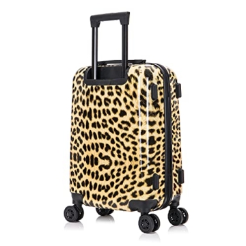 InUSA Cheetah Print 20-Inch Lightweight Spinner Luggage