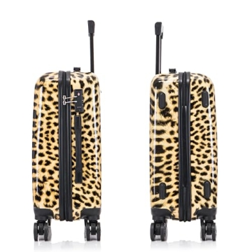 InUSA Cheetah Print 20-Inch Lightweight Spinner Luggage