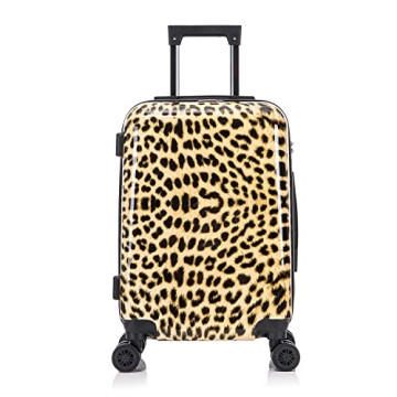 InUSA Cheetah Print 20-Inch Lightweight Spinner Luggage