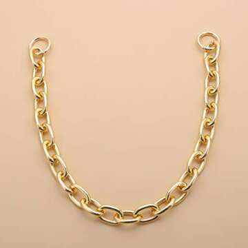 Xerling Gold Chunky Purse Replacement Chains Paper Clip Chain for Handbag Bag Shouder Handle Strap C...