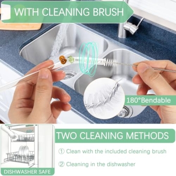 Reusable Cherry Glass Straws - Eco-Friendly & Cute