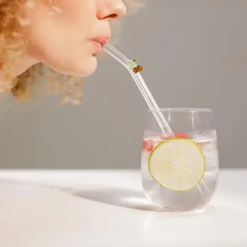 Reusable Cherry Glass Straws - Eco-Friendly & Cute