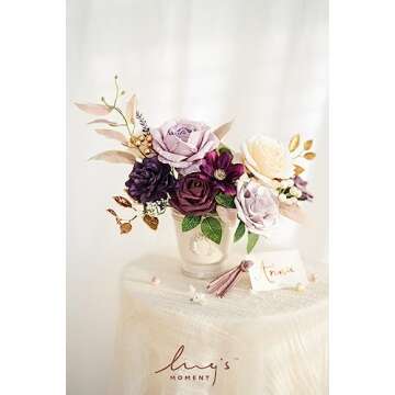 Purple Artificial Foam Flowers for DIY Weddings & Home