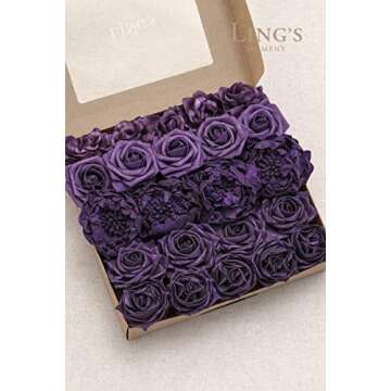 Purple Artificial Foam Flowers for DIY Weddings & Home