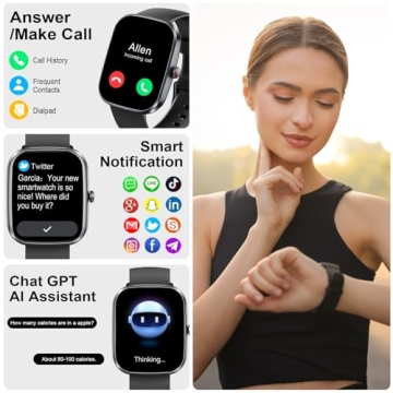 uaue AI Smart Watch with ChatGPT, 1.91" Bluetooth Calling Smartwatch for Men Women, 110+ Fitness Mod...