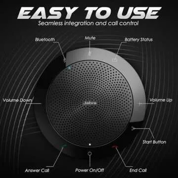 Jabra Speak 510 UC - Portable USB & Bluetooth Conference Speakerphone | Crystal Clear Sound for Meetings Anywhere | Zoom & Google Meet Certified | Optimized for Unified Communications