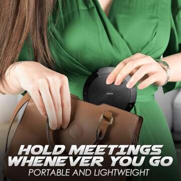 Jabra Speak 510 UC - Portable USB & Bluetooth Conference Speakerphone | Crystal Clear Sound for Meetings Anywhere | Zoom & Google Meet Certified | Optimized for Unified Communications