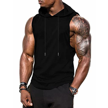 Babioboa Men's Bodybuilding Breathable Hooded Tank Tops - Lightweight and Stylish for Gym and Everyd...