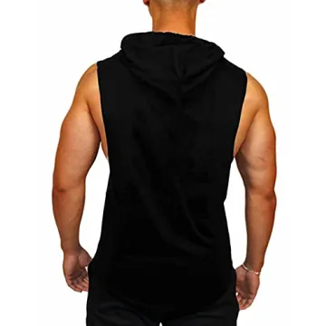 Babioboa Men's Breathable Hooded Tank Tops for Workouts