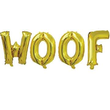 16" Woof Letter Balloons - Perfect for Dog Birthday Parties