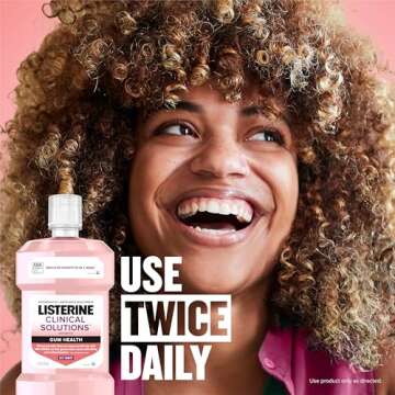 Listerine Clinical Solutions Mouthwash Gum Health Antiseptic, Antigingivitis and Antiplaque Oral Rinse Helps Prevent Buildup and Immediately Kills Germs for Healthier Gums, ICY Mint, 500 mL