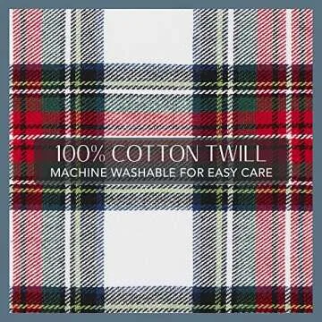 Elrene Home Fashions Christmas Classic Holiday Plaid Cotton Napkins, Holiday Table Decor, 17" x 17", Set of 8