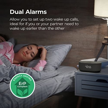 i-box Dawn Alarm Clock Radio with Wireless Charging