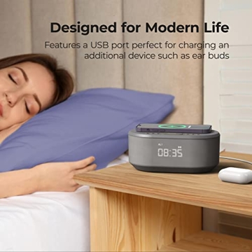 i-box Dawn Alarm Clock Radio with Wireless Charging