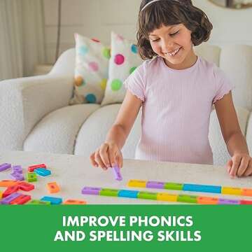 Educational Insights Phonics Dominoes – Long Vowels - Manipulative for Classroom & Home, Set of 84 Dominoes in 6 Colors, Ages 6+