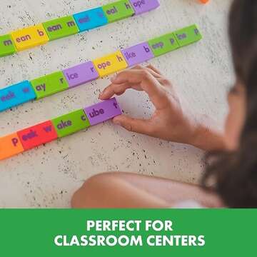 Educational Insights Phonics Dominoes – Long Vowels - Manipulative for Classroom & Home, Set of 84 Dominoes in 6 Colors, Ages 6+