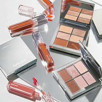 AMUSE Eye Vegan Sheer Palette 6 Colors Eyeshadow Matt Shimmery Sheer Glitter Shades K-Beauty Natural Makeup02 SHEER PINK