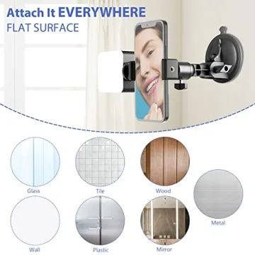 LenTok Suction Cup Phone Holder with Light for Content Creators