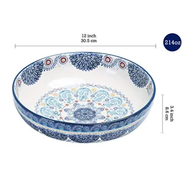 Bico Blue Talavera Ceramic Pasta Bowl Set for Stylish Dining