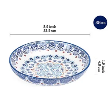 Bico Blue Talavera Ceramic Pasta Bowl Set for Stylish Dining