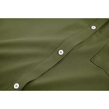 Runcati Womens Short Sleeve Shirts Button Down Wrinkle Free V Neck Loose Blouse Casual Work Tunic Tops with Pocket