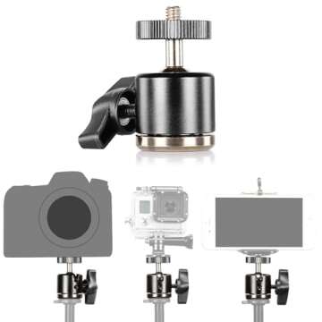 Neewer® Aluminum Alloy 360 Degree Rotating Swivel Mini Ball Head with 1/4" 3/8" Thread Base Mount for DSLR Camera like Canon,Nikon,Sony/Camcorder/iPhone 6s/6/5S/5/4S/4,Gopro HD Hero 1/2/3/3+/4