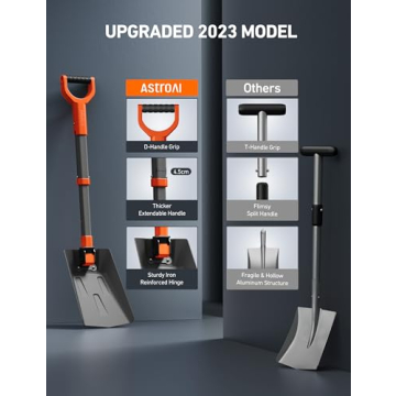 AstroAI 39" Folding Snow Shovel for Cars and Snowmobiles