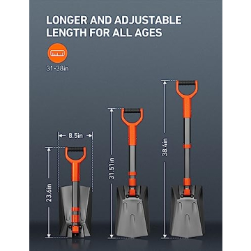 AstroAI 39" Folding Snow Shovel for Cars and Snowmobiles